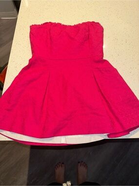 Lily Pulitzer size 6 strapless hot pink dress